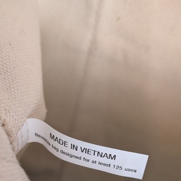 Trader Joe's  Mini Canvas Tote Bag Pastel green Limited Edition  market tote - Picture 4 of 4